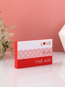 1 pieza Decoración con estampado de slogan rectángulo - Multicolor - Ver 4