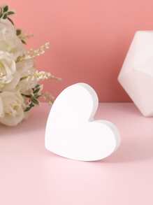 1入組愛心設計木頭裝飾工藝 - 白色 - 查看 3