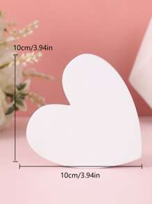 1入組愛心設計木頭裝飾工藝 - 白色 - 查看 4