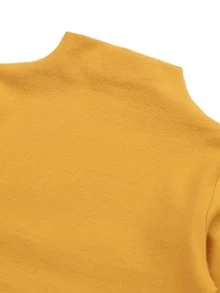 Chicos Camiseta unicolor de cuello alto - Mostaza Amarilla - Ver 3