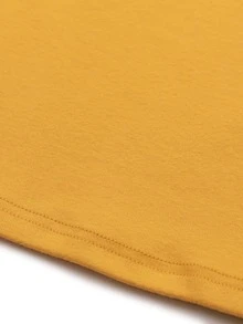 Chicos Camiseta unicolor de cuello alto - Mostaza Amarilla - Ver 4