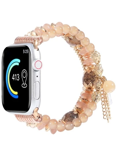 1pc Fashionable Tassel Beaded Watch Band, Compatible With Apple Watch Ultra 2/1, Se 9/8/7/6/5/4/3/2/1, Sizes 38/40/41/42/44/45/49mm