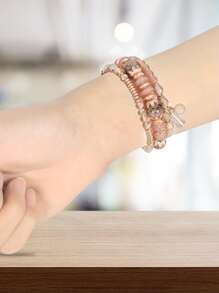 1條時尚流蘇串珠錶帶，相容於 Apple Watch Ultra 2/1，Se 9/8/7/6/5/4/3/2/1，尺寸 38/40/41/42/44/45/49 毫米 - 彩色 - 查看 3