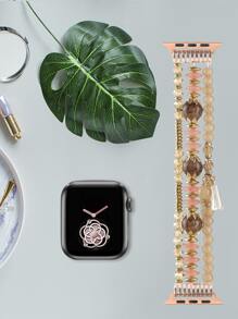 1條時尚流蘇串珠錶帶，相容於 Apple Watch Ultra 2/1，Se 9/8/7/6/5/4/3/2/1，尺寸 38/40/41/42/44/45/49 毫米 - 彩色 - 查看 7