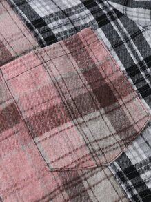 Manfinity Men Plaid Print Colourblock Shirt Without Tee - Multicolor - View 3