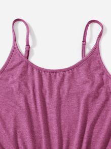 SHEIN EZwear Solid Slip Romper - Red Violet - View 3