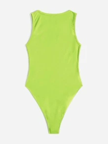 SHEIN EZwear Enkel Enkel Bodysuit - Limegrön - Visa 2