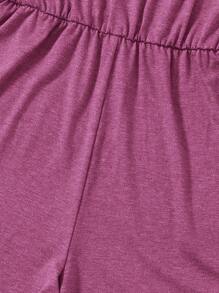 SHEIN EZwear Solid Slip Romper - Red Violet - View 4
