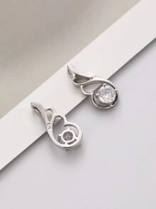 2pcs Cubic Zirconia Decor DIY Pendant - Silver - View 2
