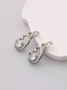 2pcs Cubic Zirconia Decor DIY Pendant - Silver - View 3