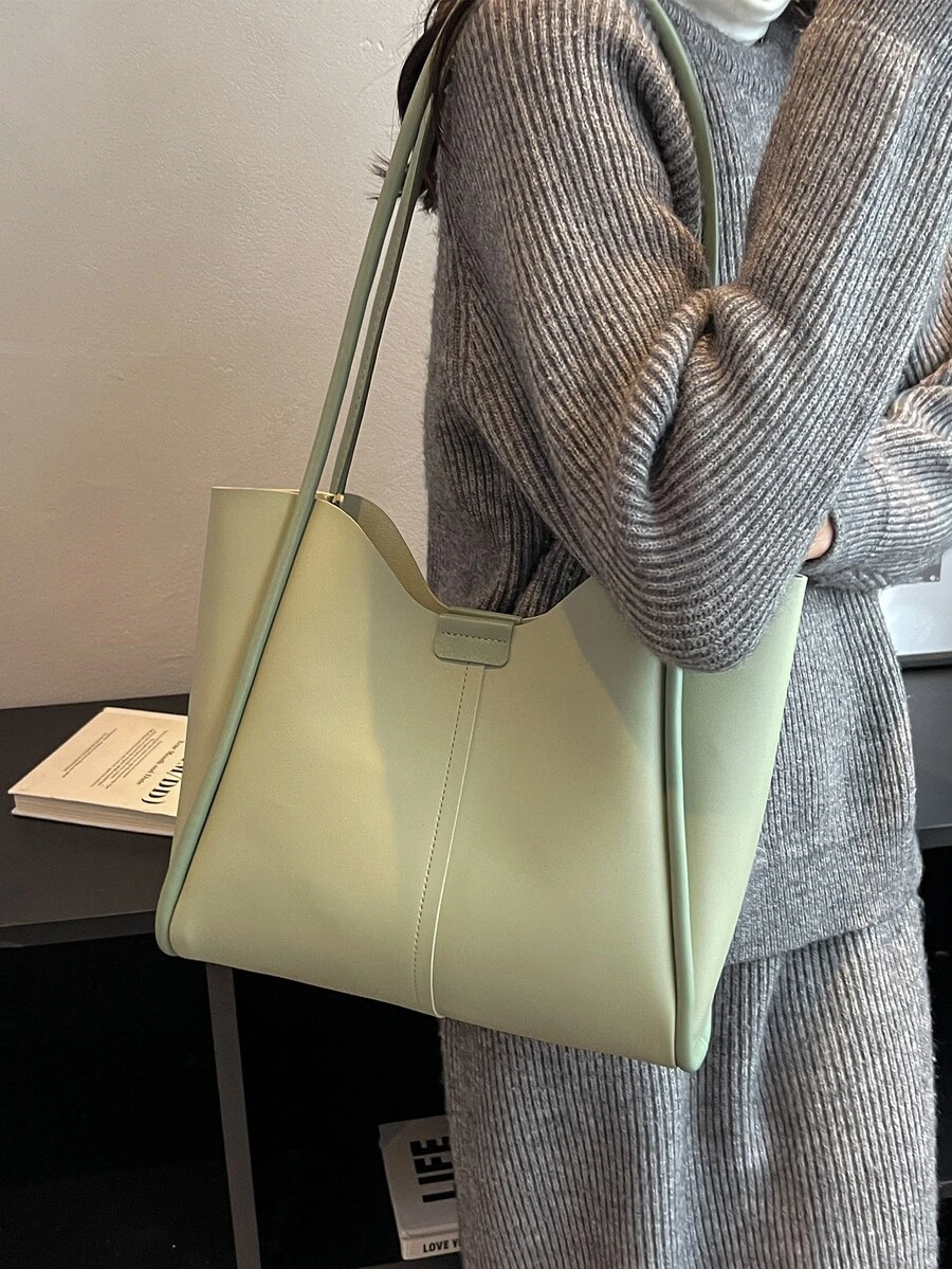 極簡單肩托特包