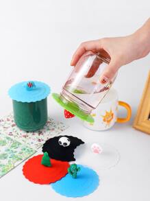 1pc Cartoon Cute Silicone Cup Cover ;Heat-resistant Leak Proof Sealed Tea Coffee Lid Cap ;Dustproof Cup Bottle Cover - Multicolor - View 7