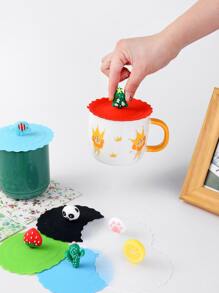 1pc Cartoon Cute Silicone Cup Cover ;Heat-resistant Leak Proof Sealed Tea Coffee Lid Cap ;Dustproof Cup Bottle Cover - Multicolor - View 6