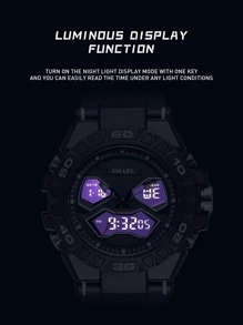 SMAEL 男士雙顯式防水電子錶 - 藍色 - 查看 4