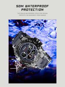 SMAEL 男士雙顯式防水電子錶 - 藍色 - 查看 5