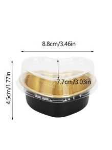 3 piezas Molde para pasteles en forma de corazón con tapa - Negro - Ver 2