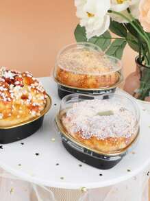 3 piezas Molde para pasteles en forma de corazón con tapa - Negro - Ver 3