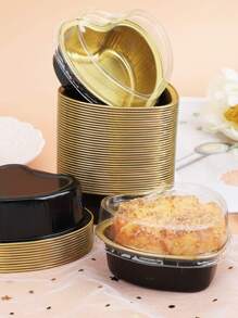 3 piezas Molde para pasteles en forma de corazón con tapa - Negro - Ver 4