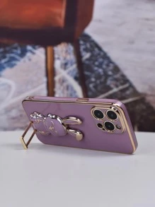 素色手機殼帶兔子設計支架 - 彩色 - 查看 4