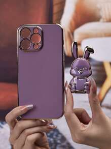 素色手機殼帶兔子設計支架 - 彩色 - 查看 5