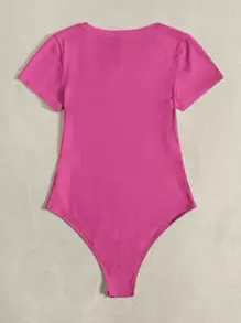 SHEIN EZwear Casual Eenkleurig Dames body's Geplisseerde