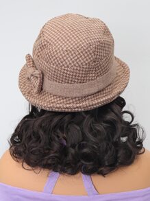 Natural Short Curly Synthetic Wig With Hat - Black - View 6