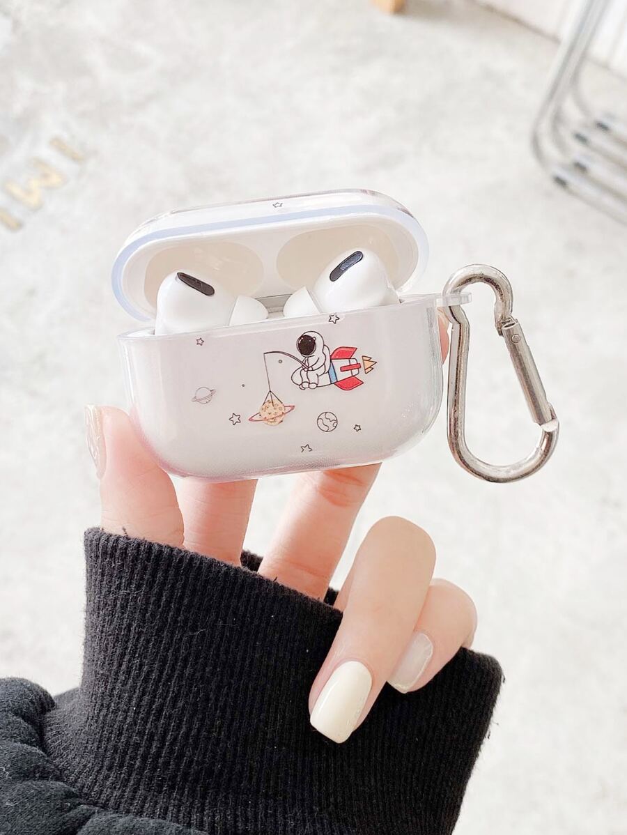 1pc Astronaut Pattern Case Compatible With AirPods - Multicolor - View 1