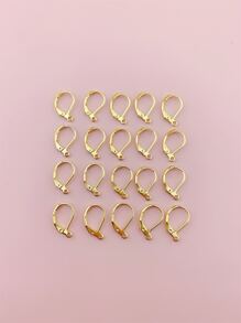 20入組耳環扣金屬絲極簡DIY耳環配件 - 金黃色 - 查看 1