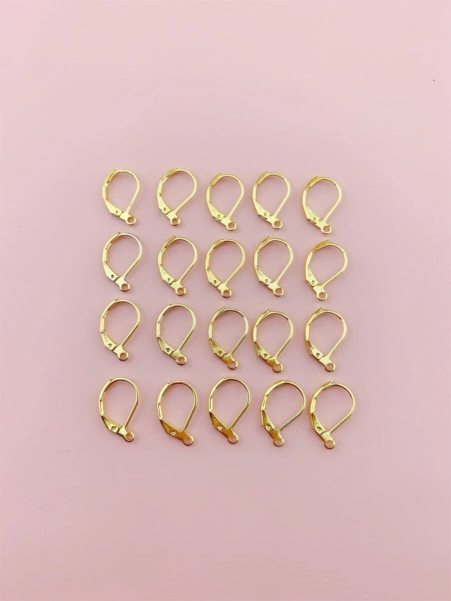 20入組耳環扣金屬絲極簡DIY耳環配件 - 金黃色 - 查看 1