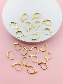 20入組耳環扣金屬絲極簡DIY耳環配件 - 金黃色 - 查看 2