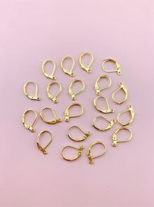 20入組耳環扣金屬絲極簡DIY耳環配件 - 金黃色 - 查看 3