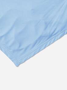 SHEIN BAE Áo hai dây Bất đối xứng Lộ Lưng Hội Chữ thập Buộc lại màu trơn Gợi cảm - Màu xanh nhạt - Xem 3