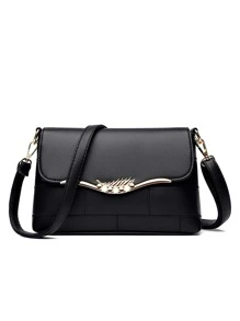 Túi vai màu trơn Có thể điều chỉnh được Thanh lịch - màu đen - Xem 2