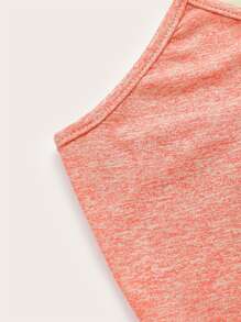 SHEIN EZwear Space Dye Crop Cami Top - Coral Orange - View 3