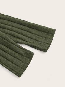 Muchica Notched Neck Drawstring Side Tee - Army Green - View 4