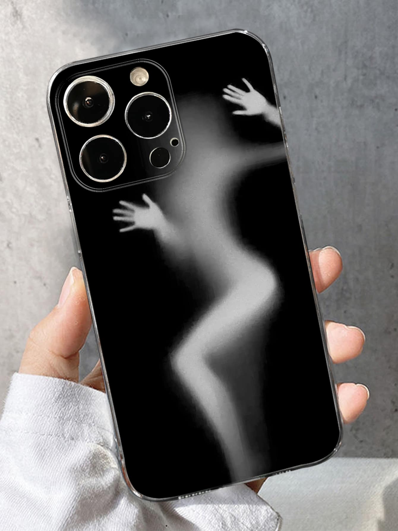 Ốp điện thoại họa tiết hình bóng, phiên bản quốc tế, không phải phiên bản nội địa. - Đen và trắng - Xem 1