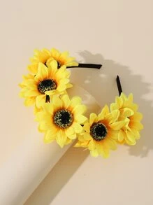 Boho Sunflower Decor Headband - Multicolor - View 3