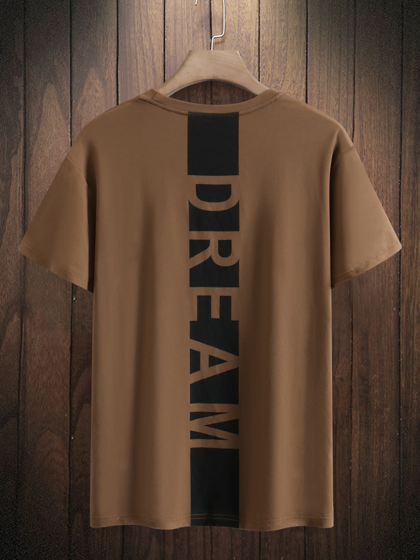 Manfinity Homme Áo Phông Nam Vừa Vặn Cổ Tròn Tay Ngắn Graphic Tee Chữ Đồ Họa Thường Ngày Mùa Hè Polyester - màu nâu - Xem 1