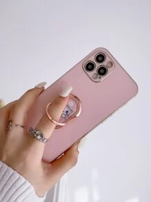 Plain Phone Case With Ring Holder - Pink - View 5