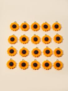 20pcs Sunflower DIY Pendant Valentines - Orange - View 3
