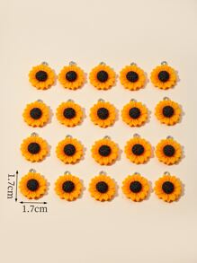 20pcs Sunflower DIY Pendant Valentines - Orange - View 4