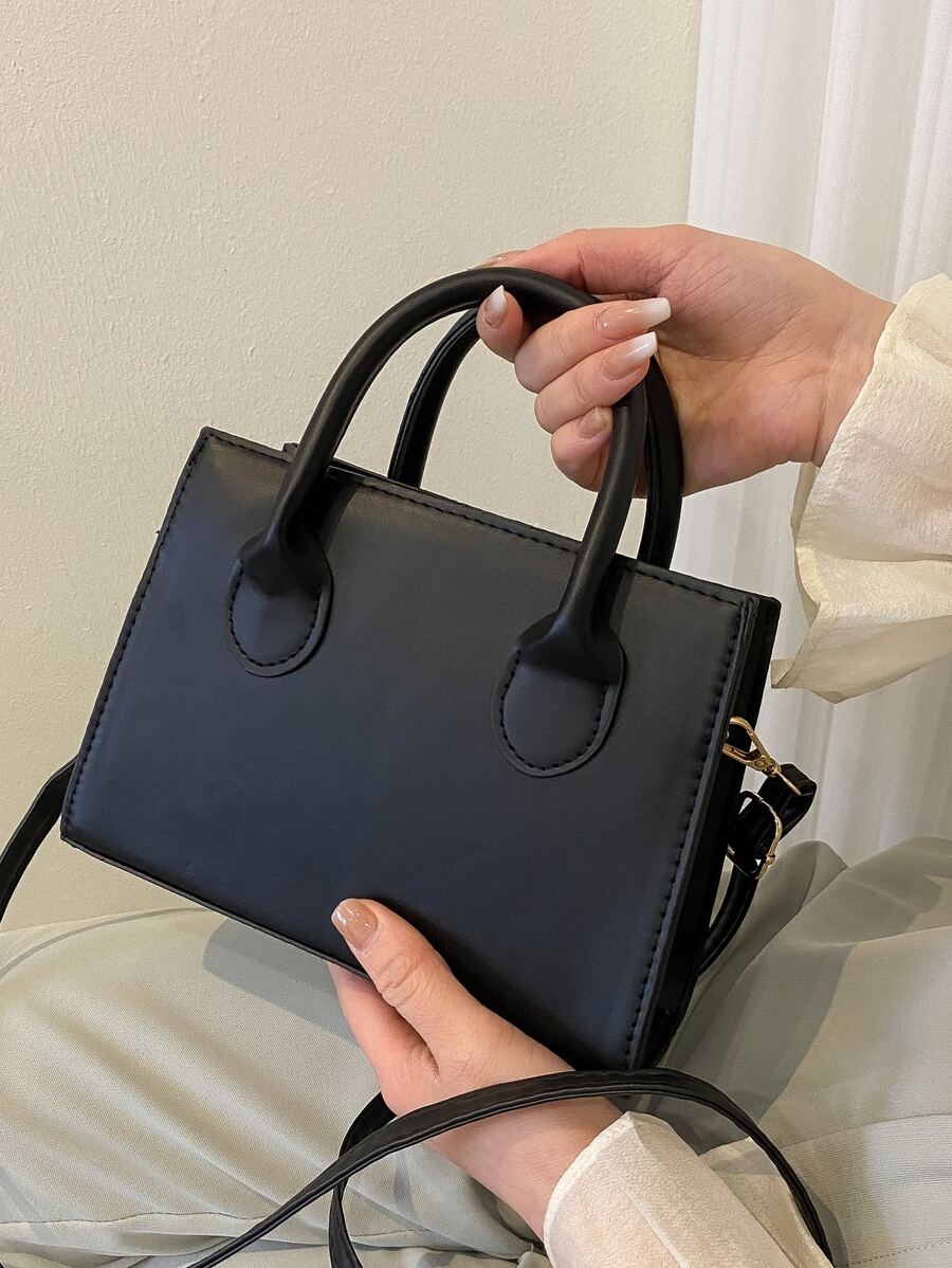 Minimalist Square Bag - Black - View 1