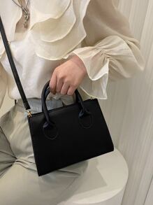 Minimalist Square Bag - Black - View 4