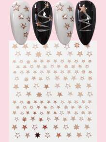1sheet Star Pattern Nail Art Sticker - Gold - View 1