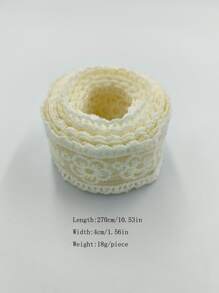 1卷DIY織帶花邊 - 米色 - 查看 2