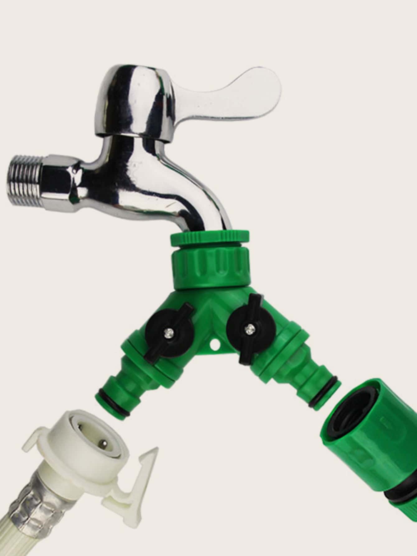 1入組水龍頭分流器帶閥門 - 綠色 - 查看 1