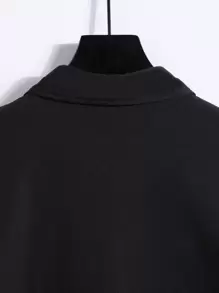 Manfinity Homme Men Colour Block Drop Shoulder Shirt Without Tee - Black and White - View 6