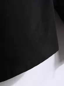 Manfinity Homme Men Colour Block Drop Shoulder Shirt Without Tee - Black and White - View 7