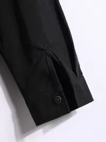 Manfinity Homme Men Colour Block Drop Shoulder Shirt Without Tee - Black and White - View 8