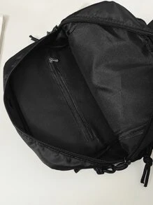 Letter Patch Decor Sling Bag - Black - View 5